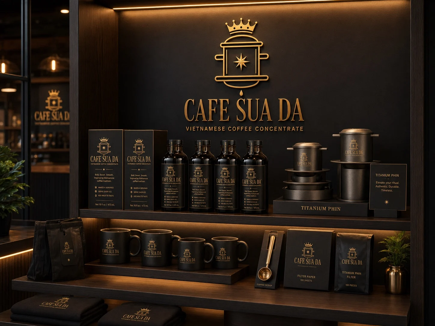 CAFE SUA DA retail shelf